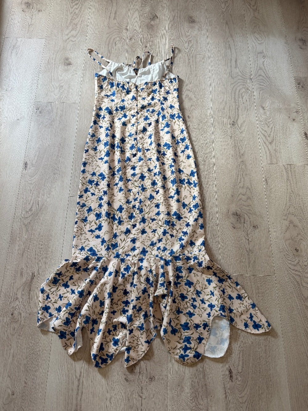Commense Floral Print Knotted Irregular Hem Long Dress Sz.M - Picture 6 of 7